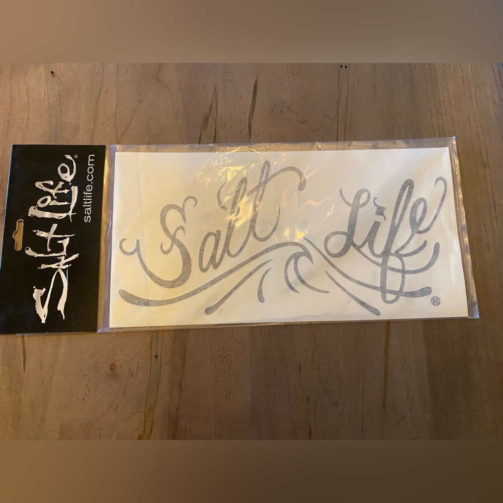 Salt Life 12” Black Salt Life Ocean Waves Design Decal